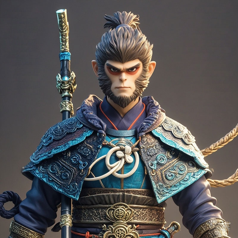 定制游戲動(dòng)漫角色天命人高度還原彩色PVC塑膠玩具開模定制廠家